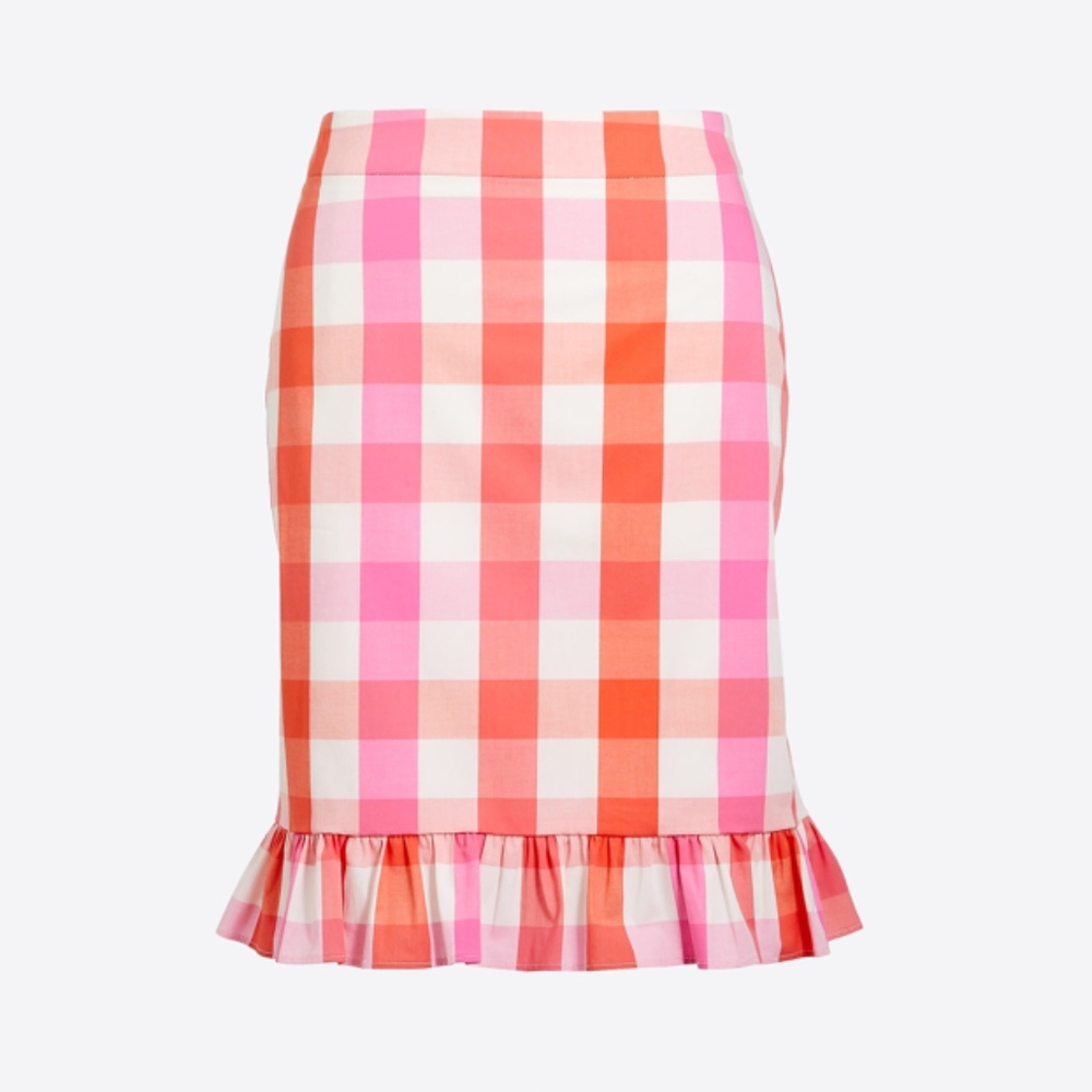 Printed ruffle mini skirt in cotton poplin